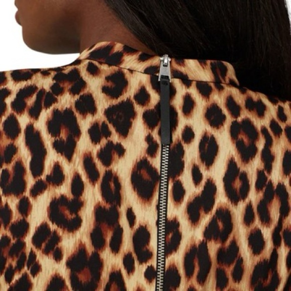 A.L.C. Leopard Silk/Satin Long Sleeve Maxi Gown - Picture 4 of 4